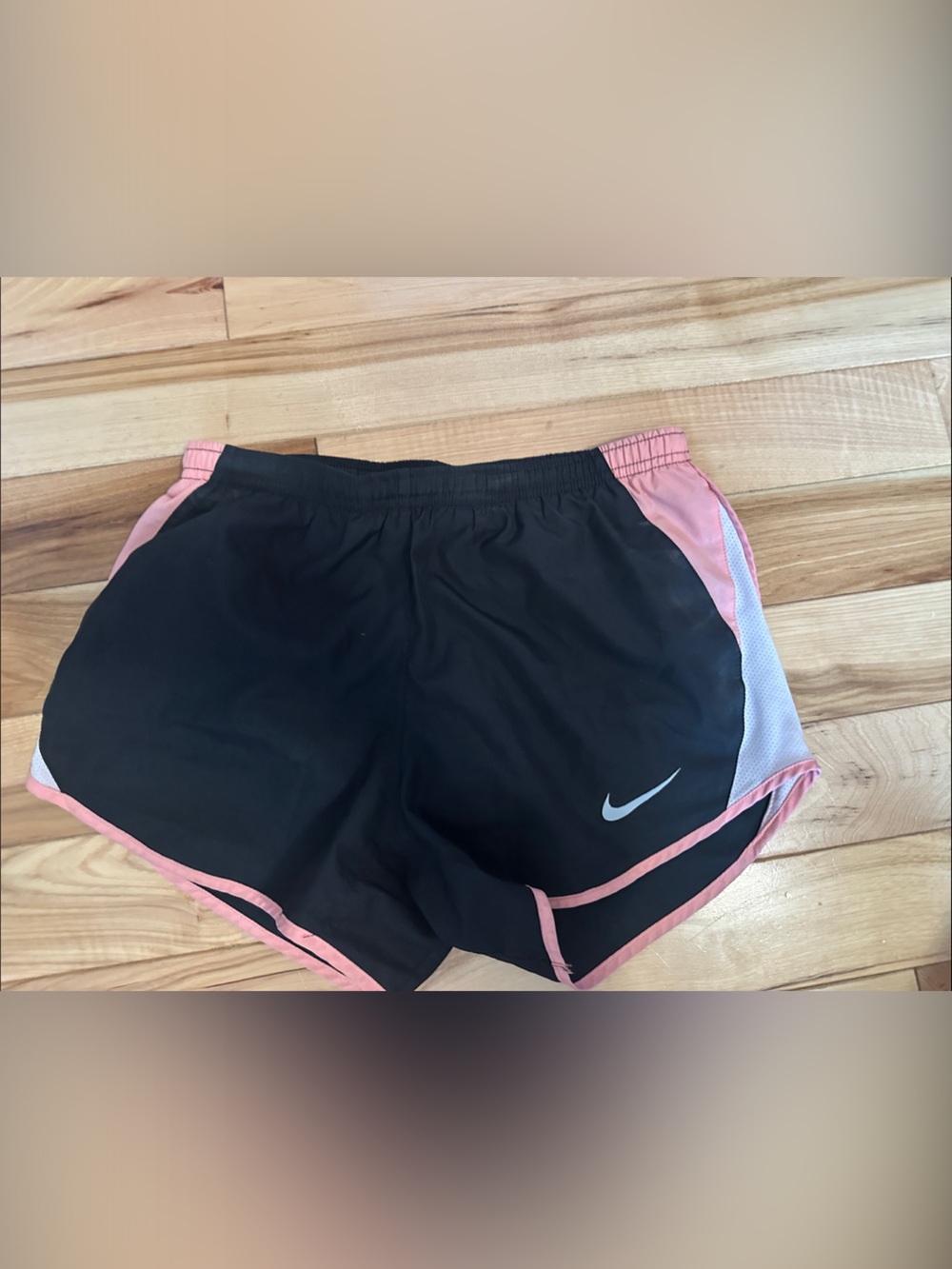 Nike dry-fit Black Shorts with Pink Trim and White Swoosh
